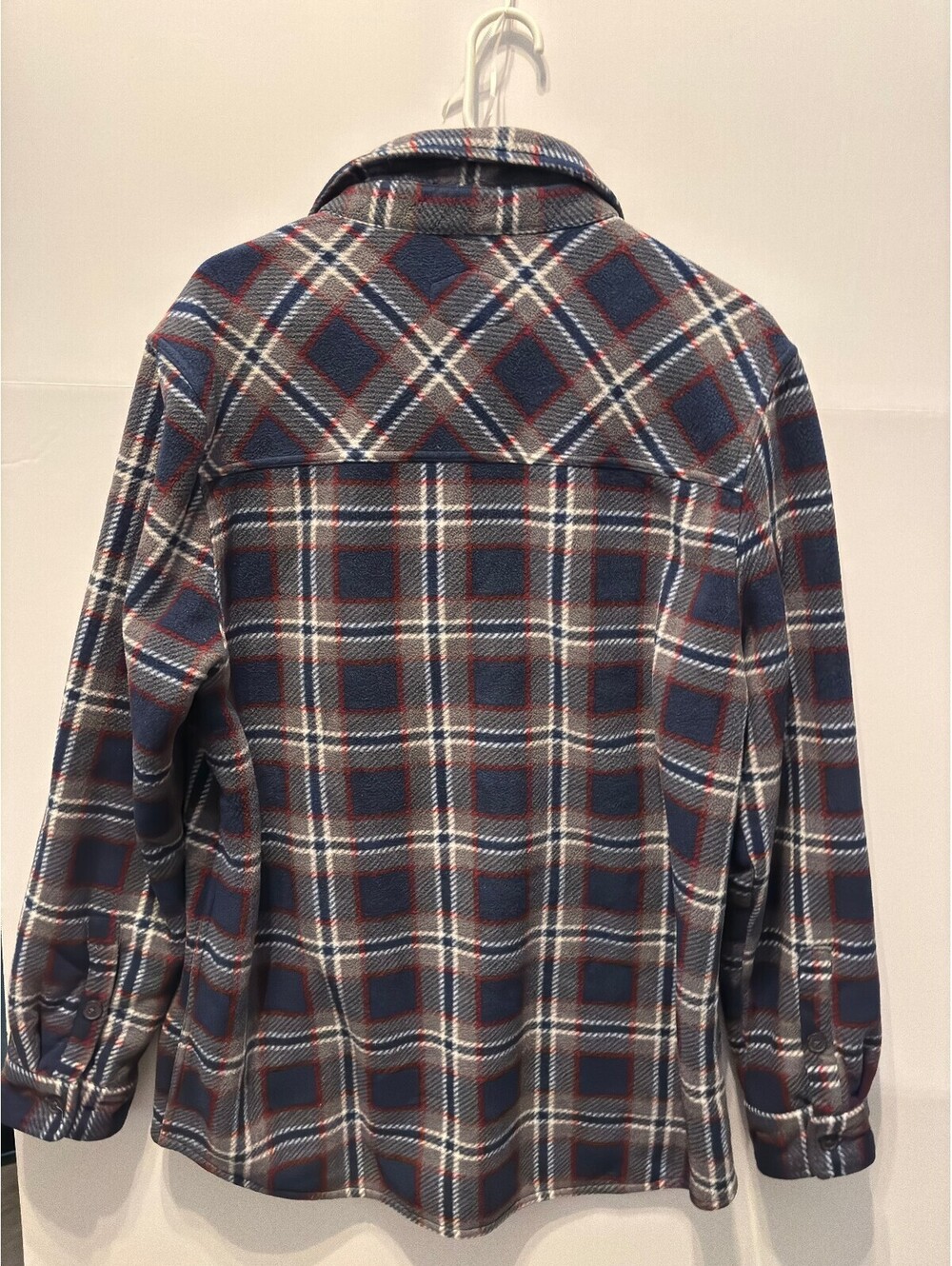 Legendary Whitetails Fleece Lined Plaid Flannel Shirt Jacket Blue Red Mens L - Picture 2 of 9